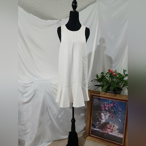 NWT Daily Practice High Twist Sleeveless Mini Dress Size Medium In Ivory Heather - Picture 2 of 8